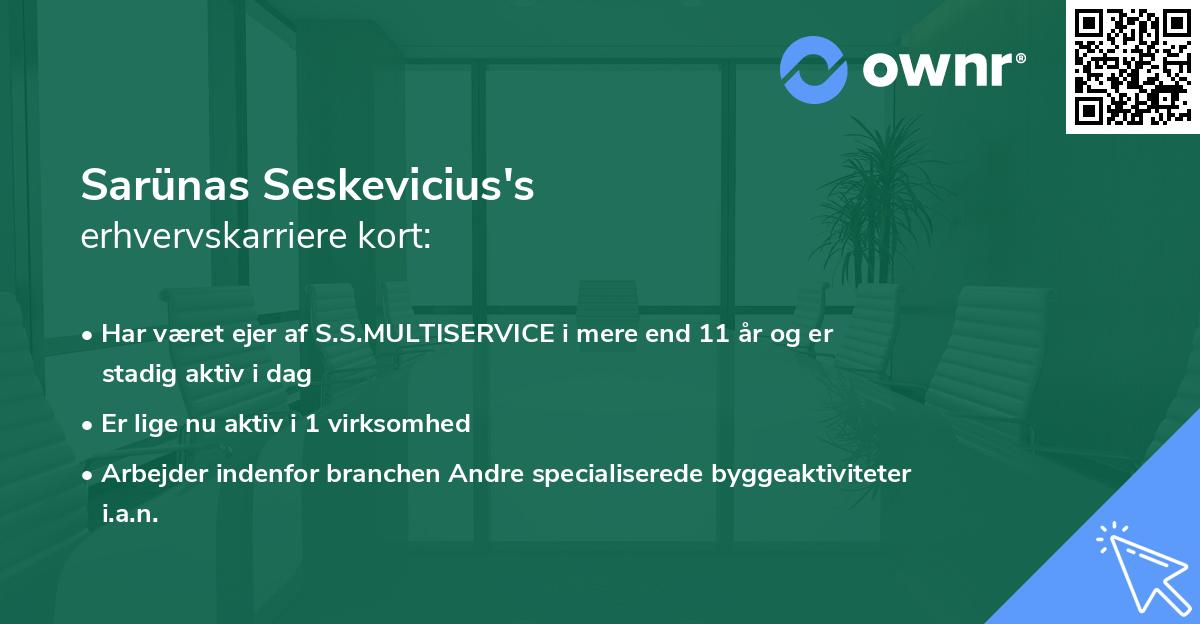 Sarünas Seskevicius's erhvervskarriere kort
