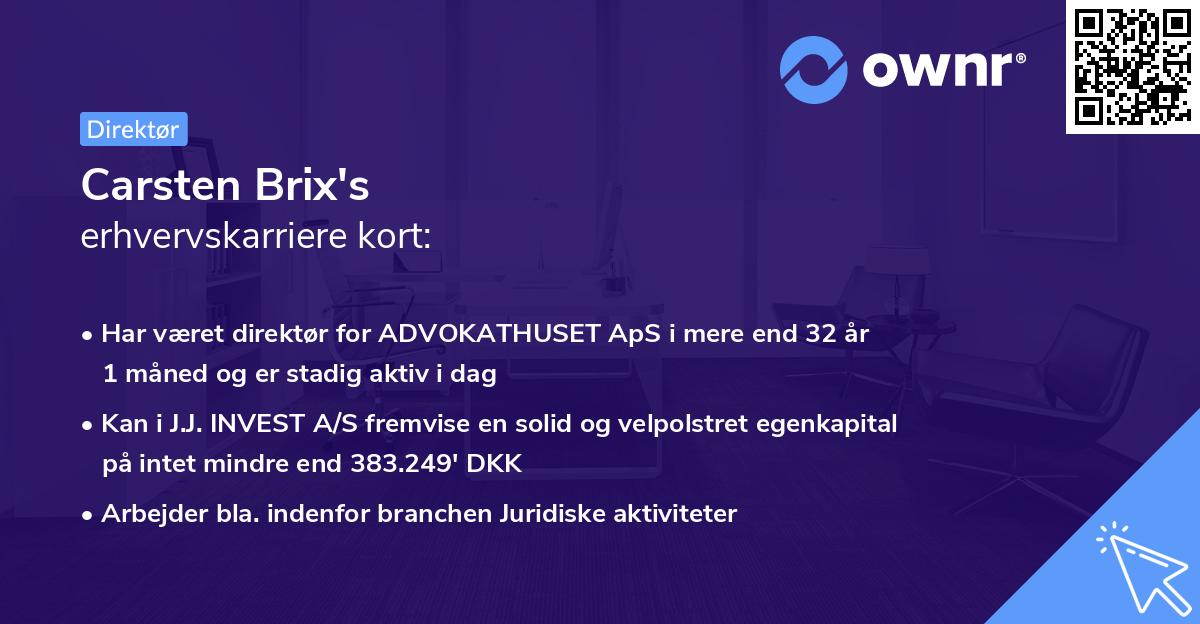 Carsten Brix's erhvervskarriere kort