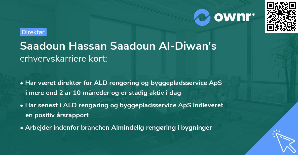 Saadoun Hassan Saadoun Al-Diwan's erhvervskarriere kort