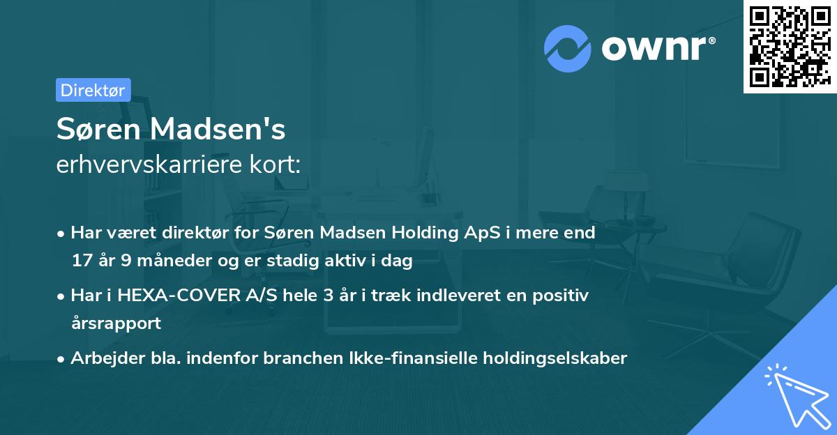Søren Madsen's erhvervskarriere kort