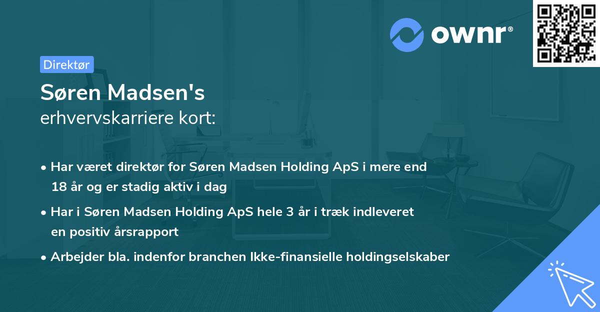 Søren Madsen's erhvervskarriere kort