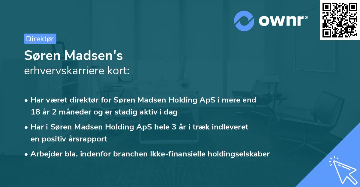 Søren Madsen's erhvervskarriere kort