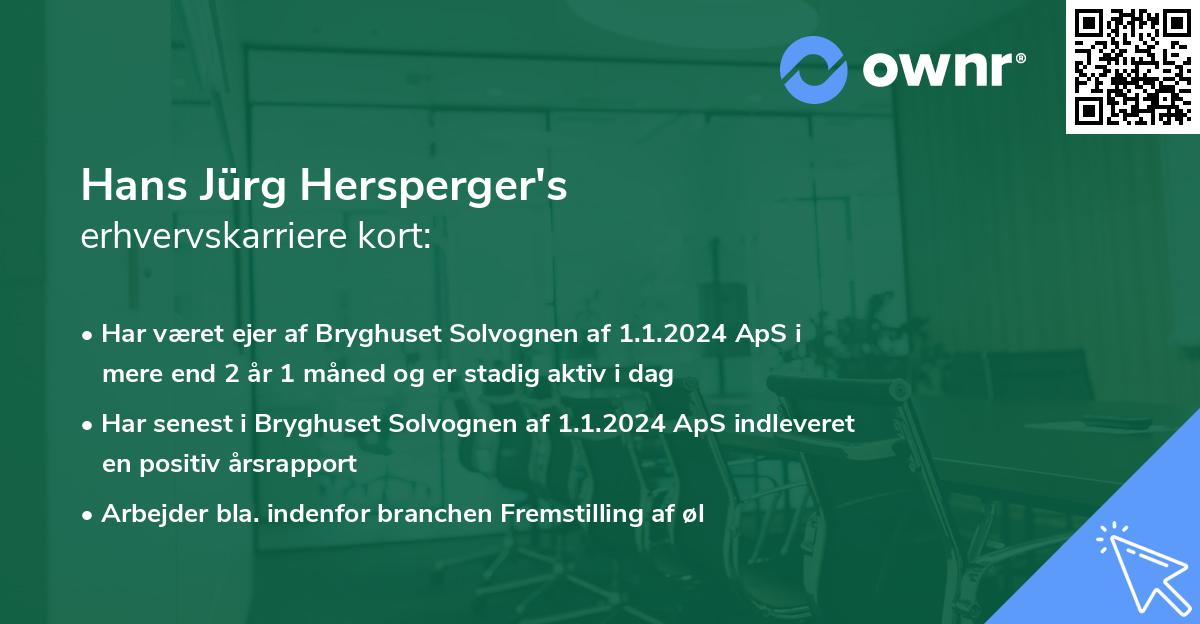 Hans Jürg Hersperger's erhvervskarriere kort