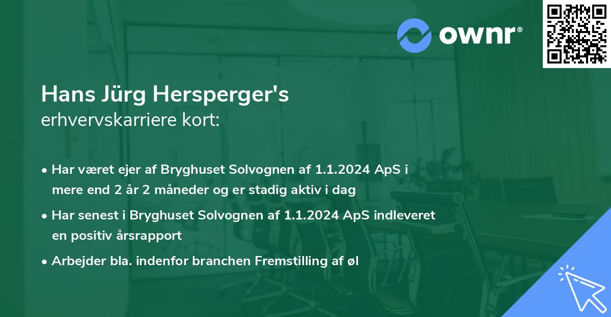 Hans Jürg Hersperger's erhvervskarriere kort