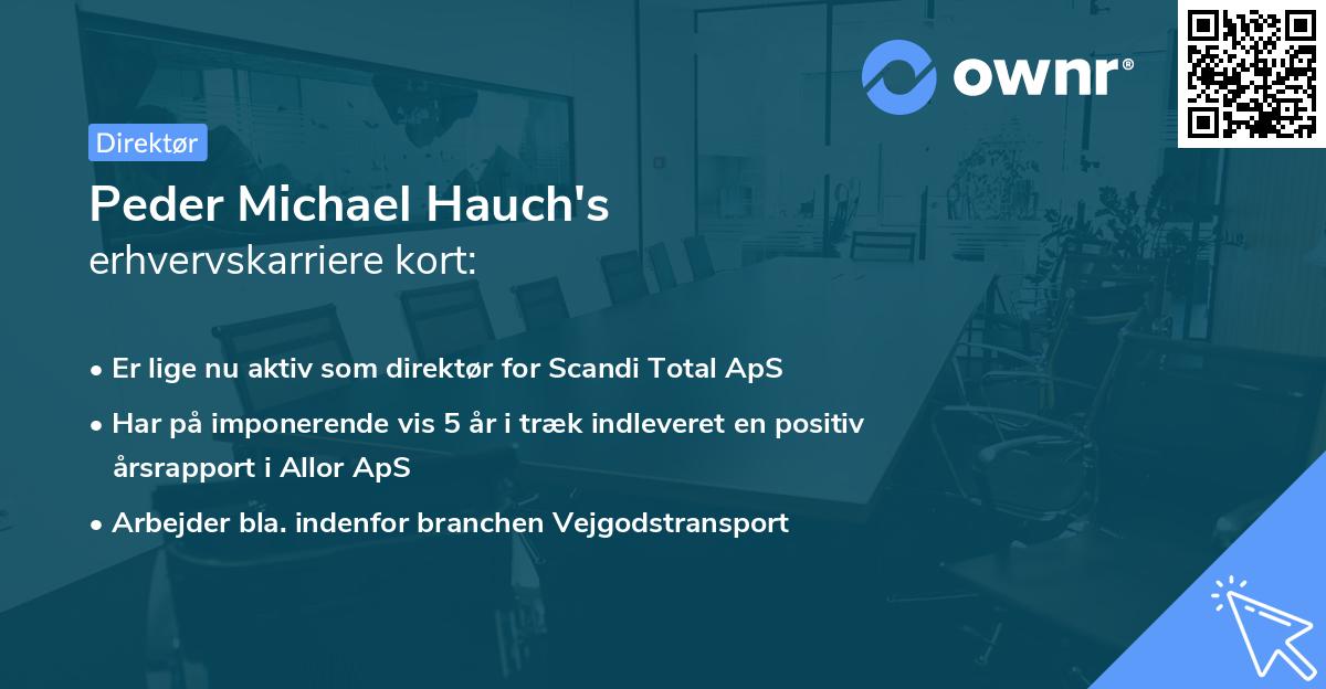 Peder Michael Hauch's erhvervskarriere kort