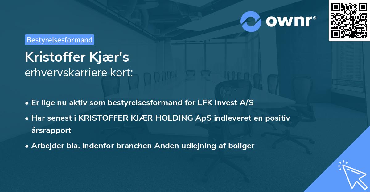 Kristoffer Kjær's erhvervskarriere kort