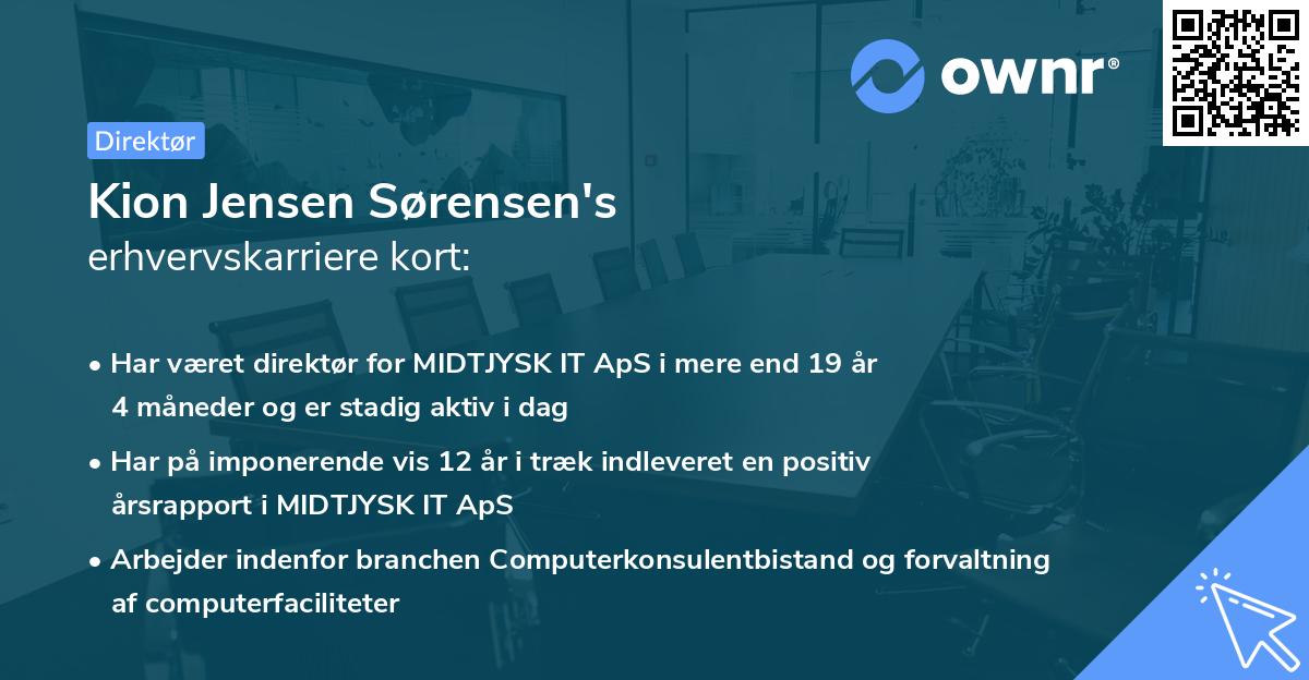 Kion Jensen Sørensen's erhvervskarriere kort