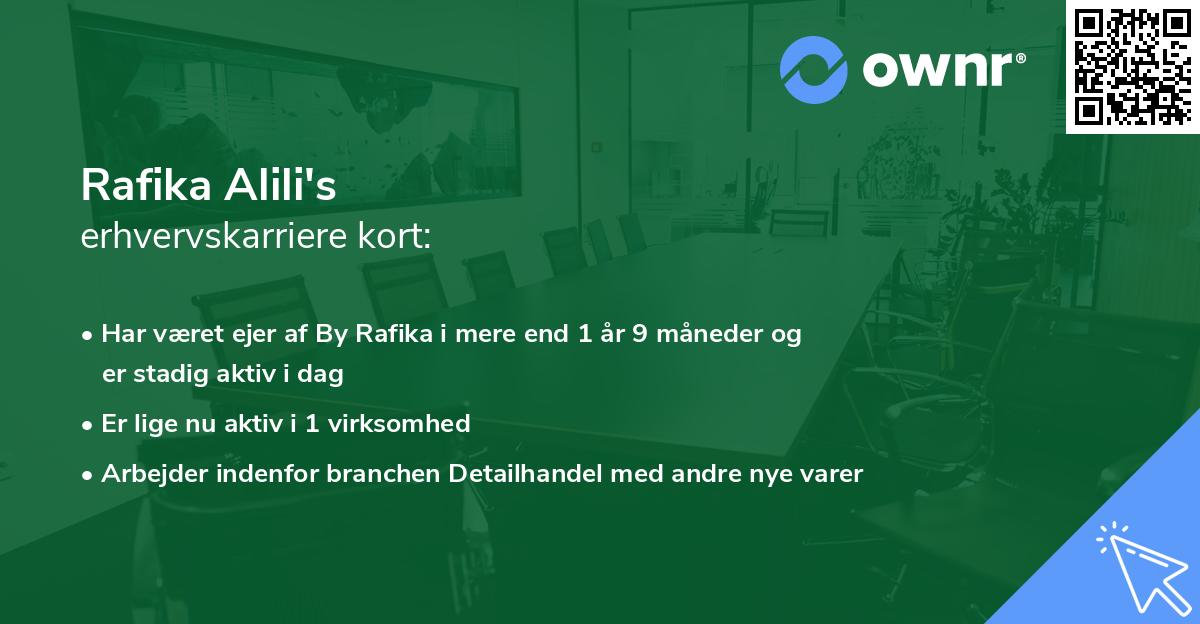 Rafika Alili's erhvervskarriere kort