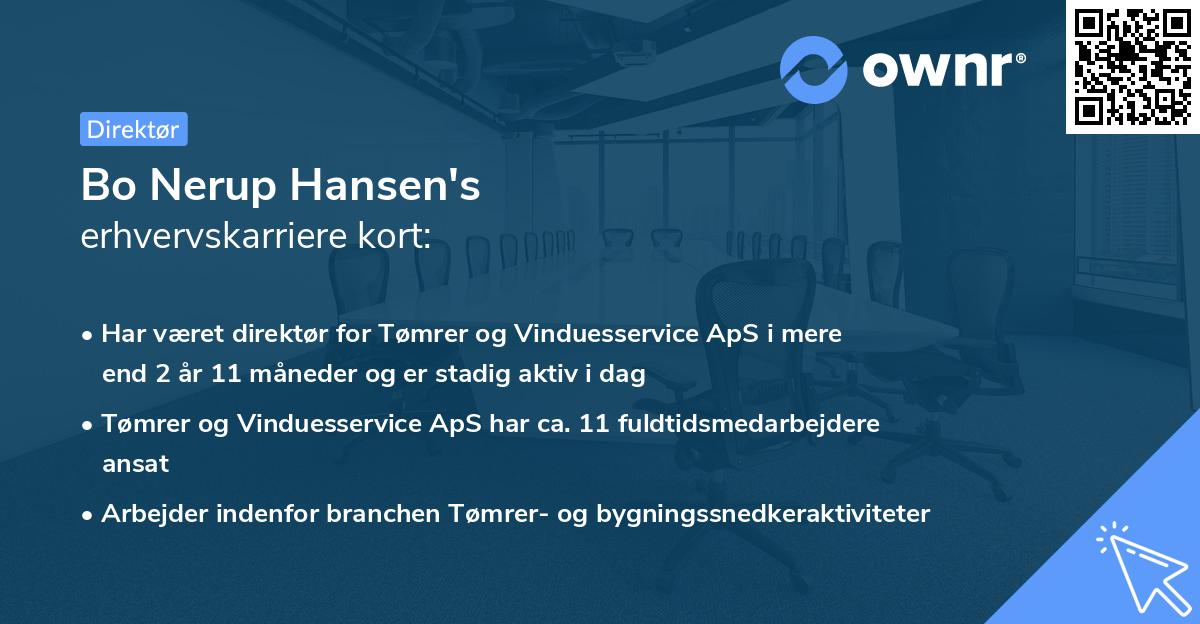Bo Nerup Hansen's erhvervskarriere kort