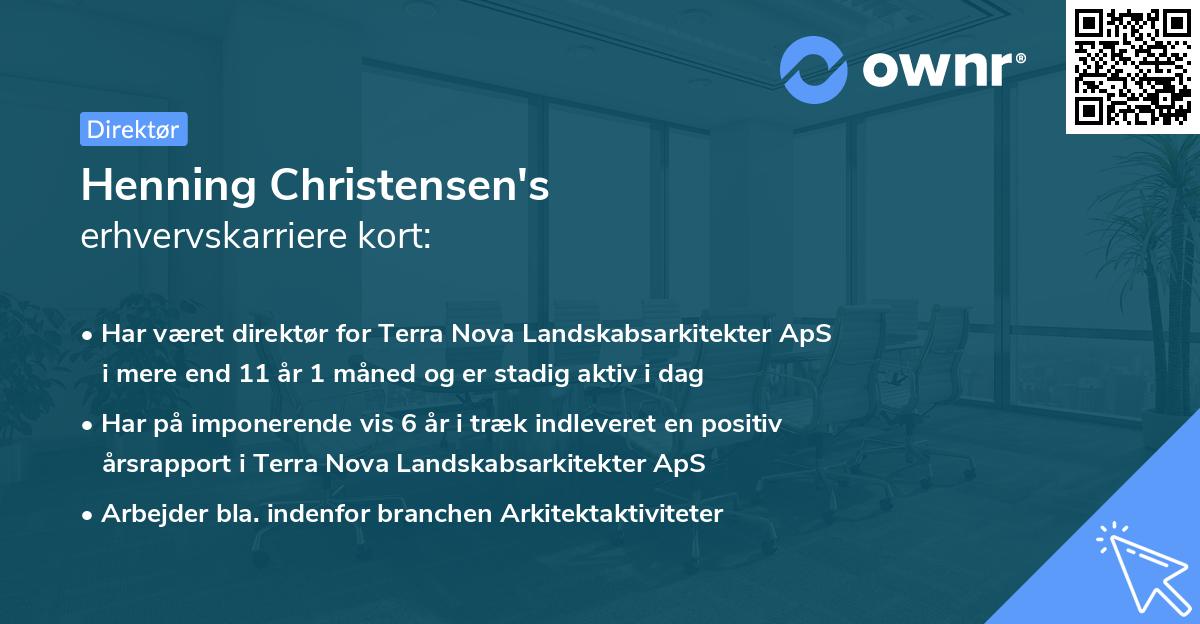 Henning Christensen's erhvervskarriere kort