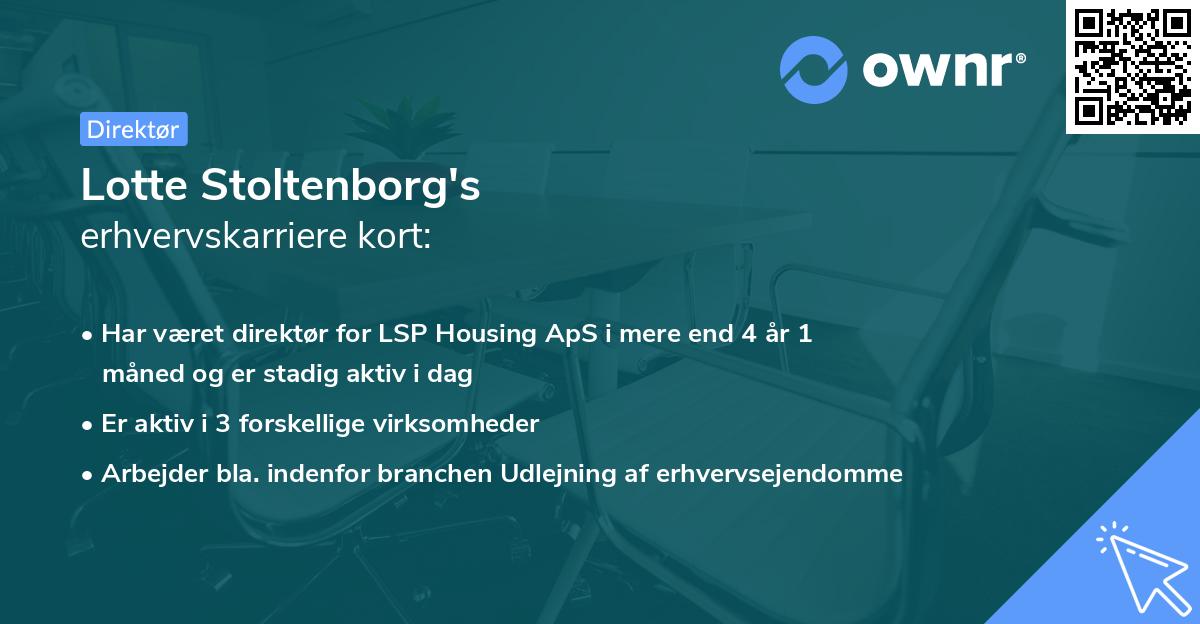 Lotte Stoltenborg's erhvervskarriere kort