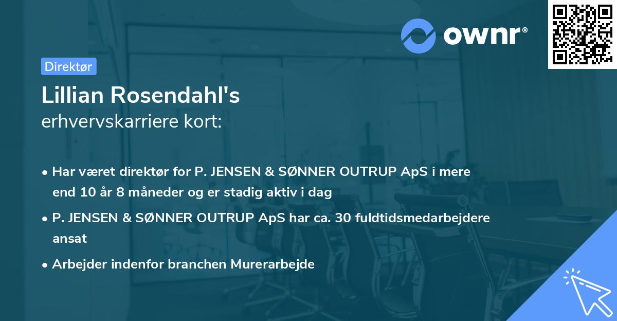 Lillian Rosendahl's erhvervskarriere kort