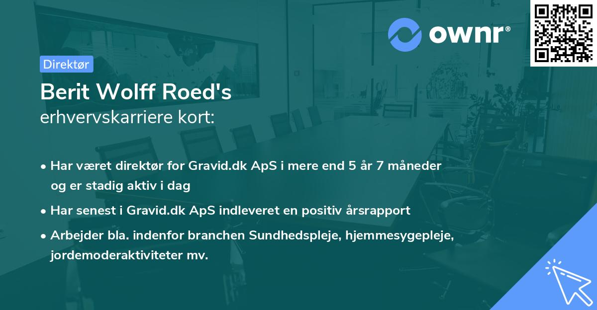 Berit Wolff Roed's erhvervskarriere kort