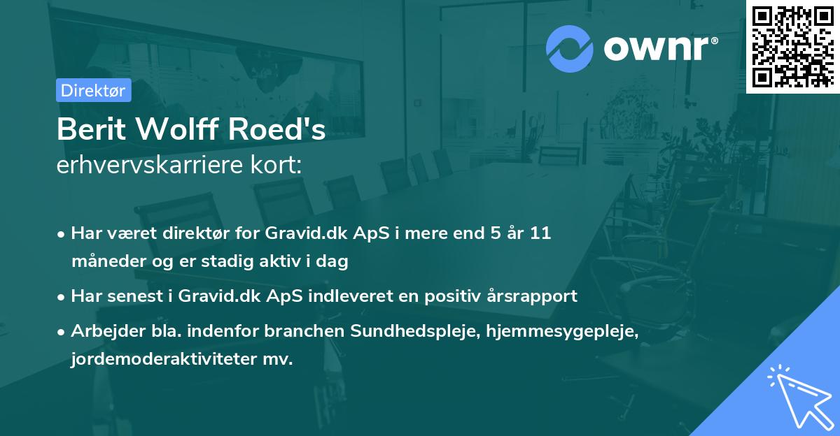 Berit Wolff Roed's erhvervskarriere kort