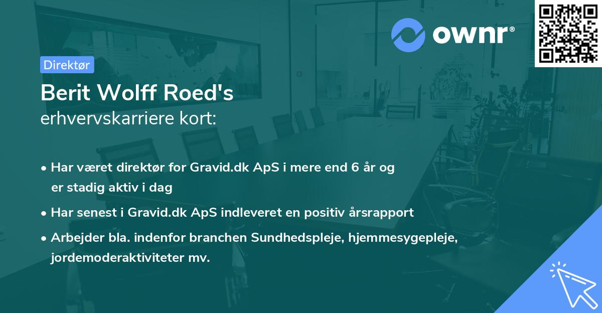 Berit Wolff Roed's erhvervskarriere kort