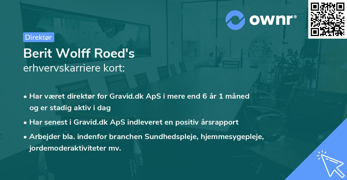Berit Wolff Roed's erhvervskarriere kort