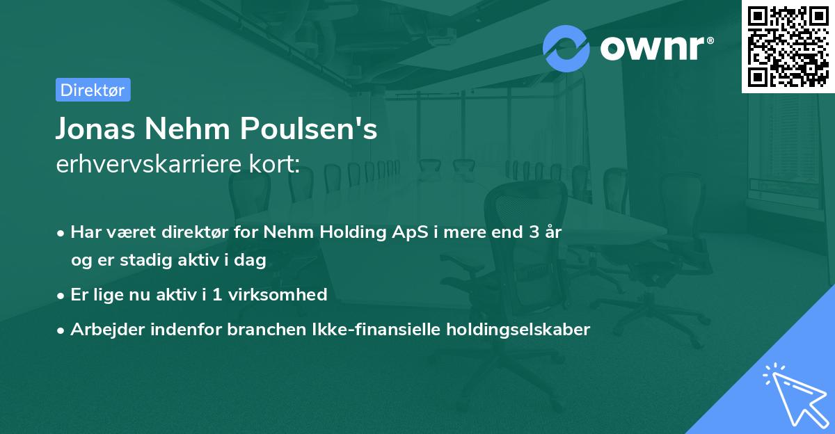 Jonas Nehm Poulsen's erhvervskarriere kort