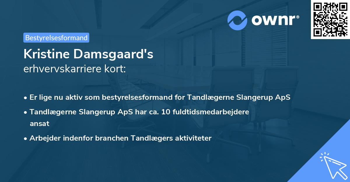 Kristine Damsgaard's erhvervskarriere kort