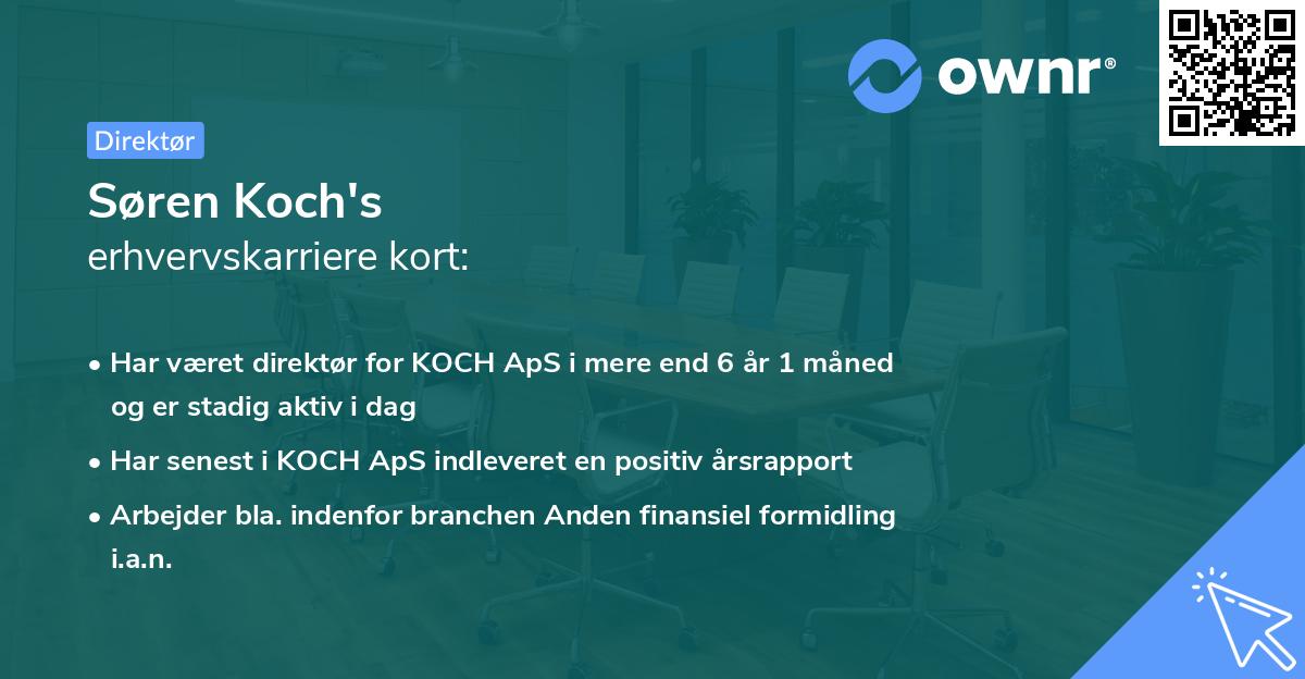 Søren Koch's erhvervskarriere kort