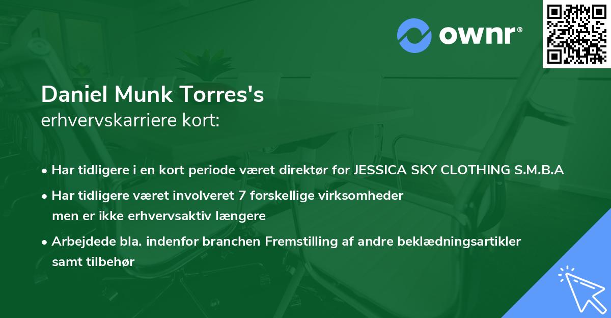 Daniel Munk Torres's erhvervskarriere kort