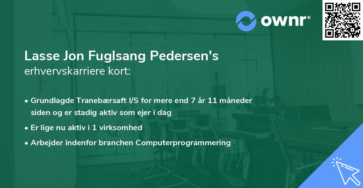 Lasse Jon Fuglsang Pedersen's erhvervskarriere kort
