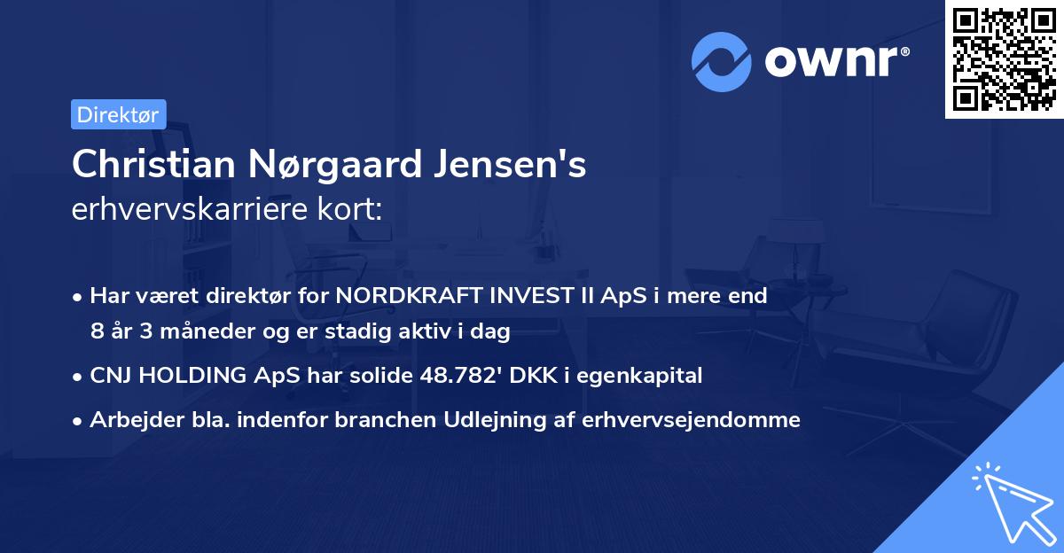 Christian Nørgaard Jensen's erhvervskarriere kort