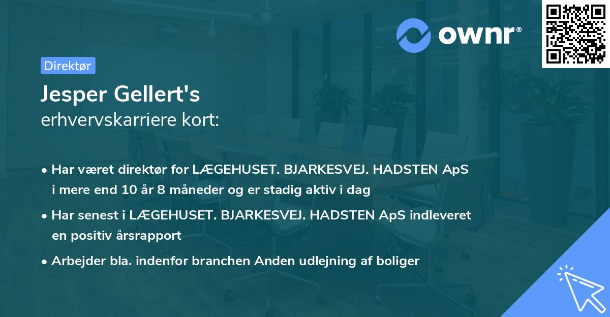 Jesper Gellert's erhvervskarriere kort