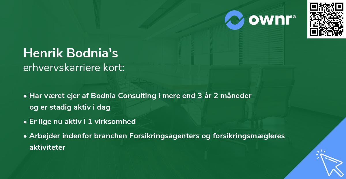 Henrik Bodnia's erhvervskarriere kort