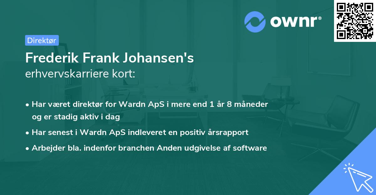 Frederik Frank Johansen's erhvervskarriere kort