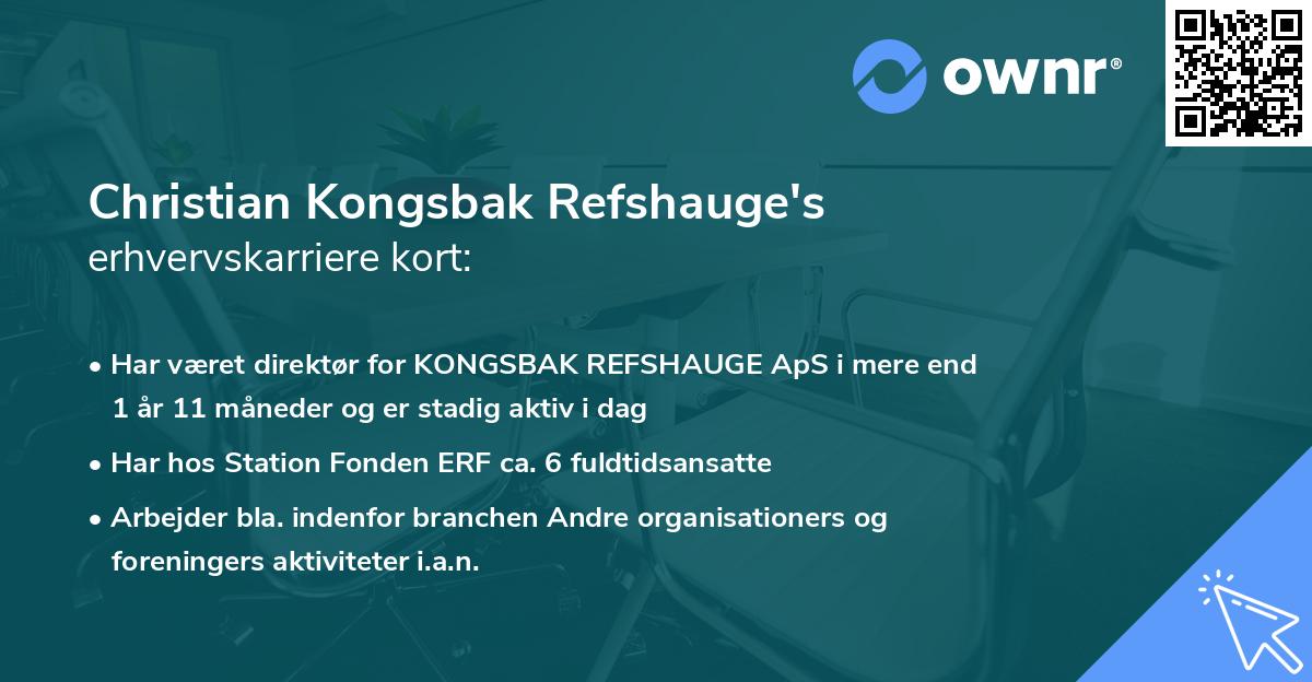Christian Kongsbak Refshauge's erhvervskarriere kort