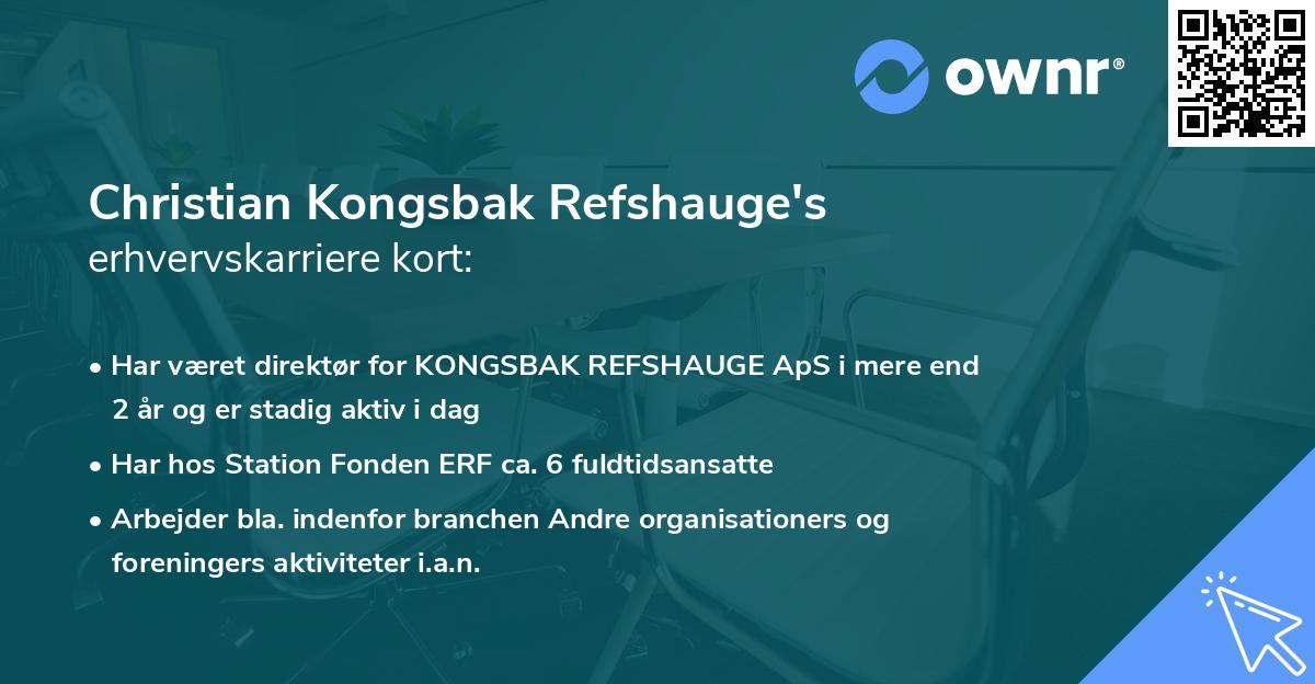 Christian Kongsbak Refshauge's erhvervskarriere kort