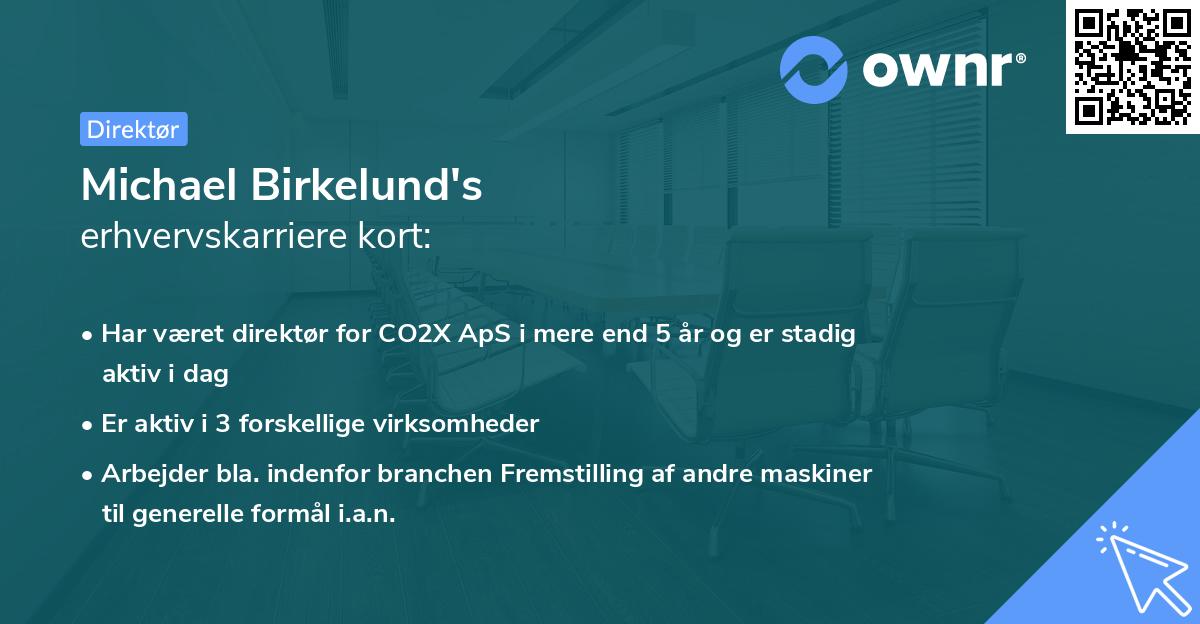 Michael Birkelund's erhvervskarriere kort