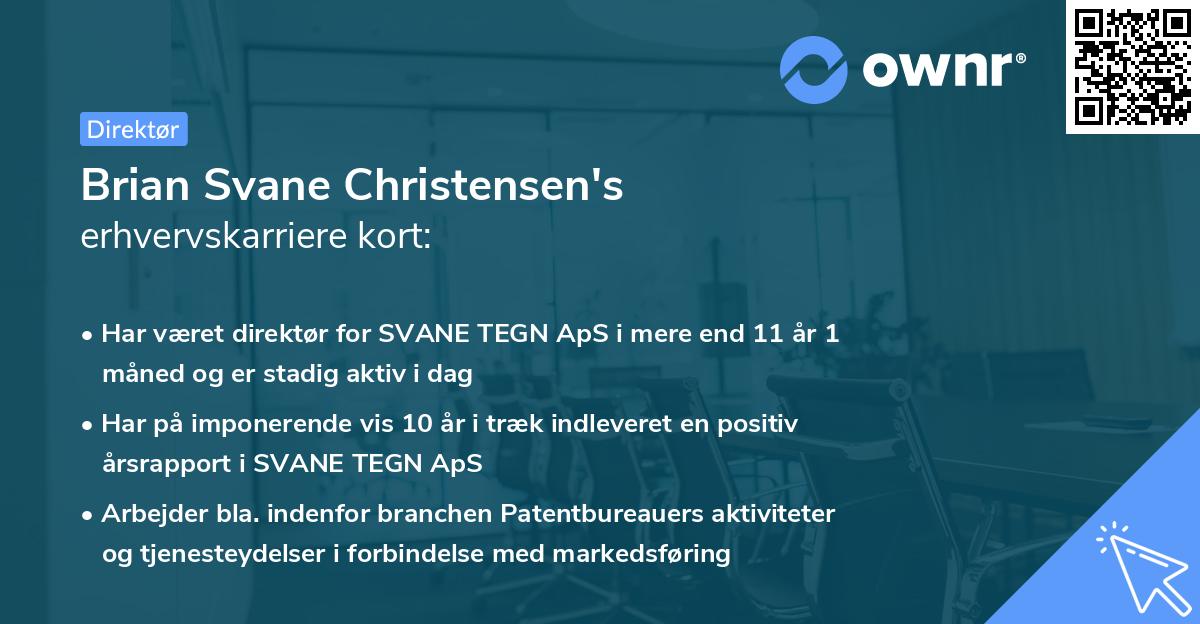Brian Svane Christensen's erhvervskarriere kort