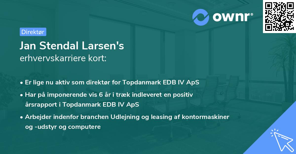 Jan Stendal Larsen's erhvervskarriere kort