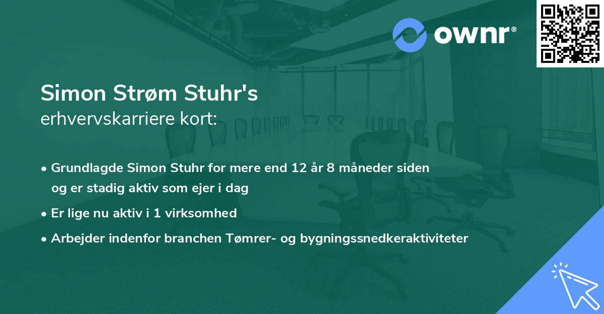 Simon Strøm Stuhr's erhvervskarriere kort
