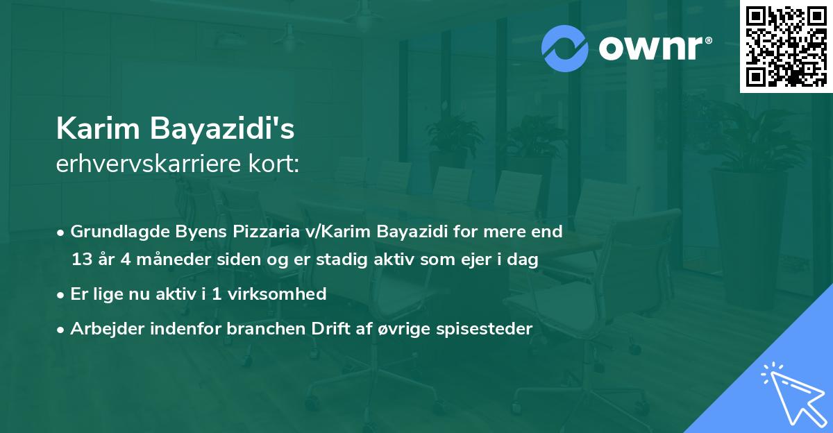 Karim Bayazidi's erhvervskarriere kort