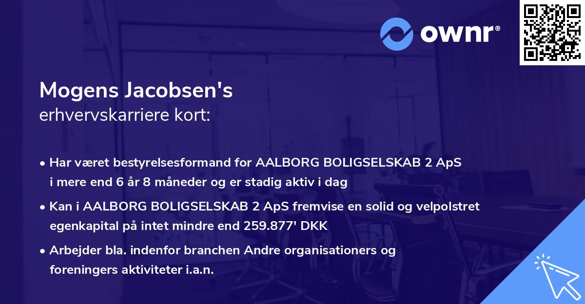 Mogens Jacobsen's erhvervskarriere kort