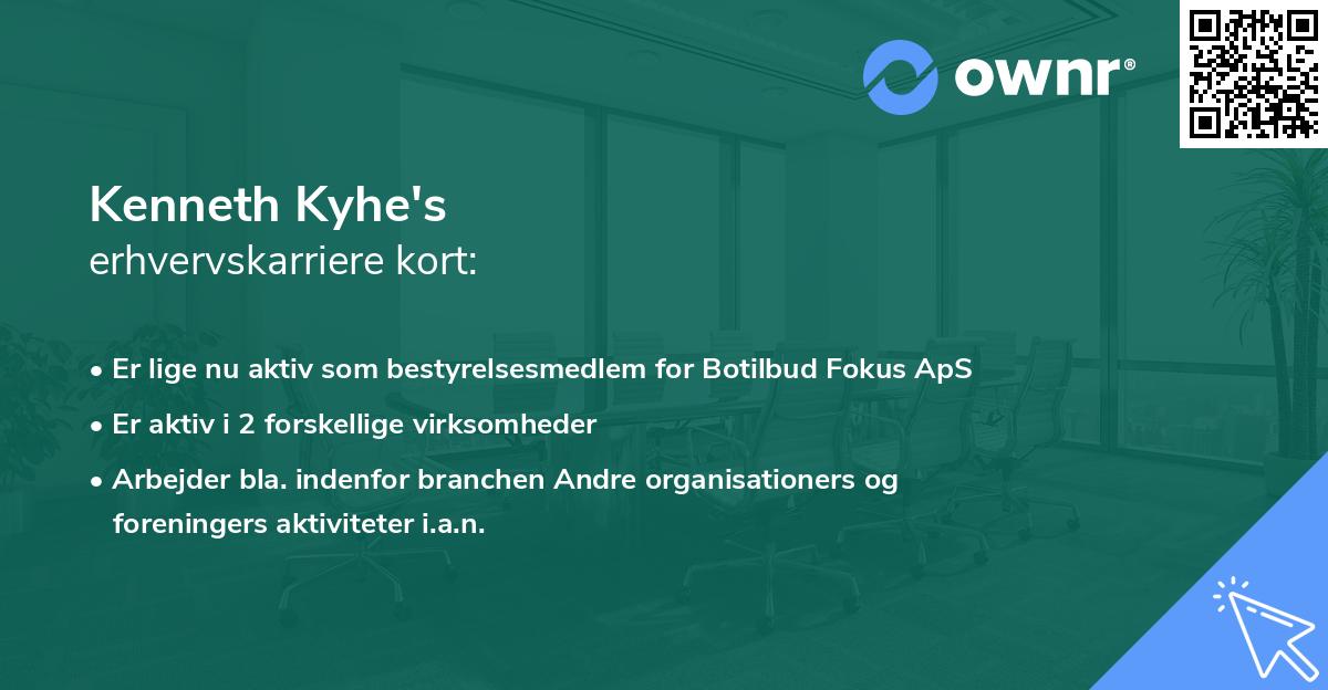Kenneth Kyhe's erhvervskarriere kort