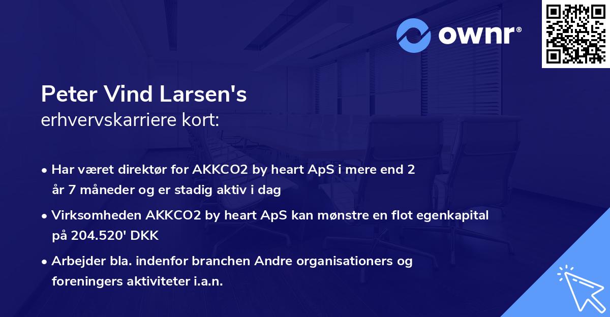 Peter Vind Larsen's erhvervskarriere kort