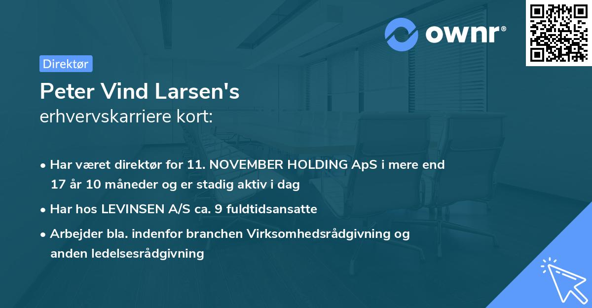 Peter Vind Larsen's erhvervskarriere kort