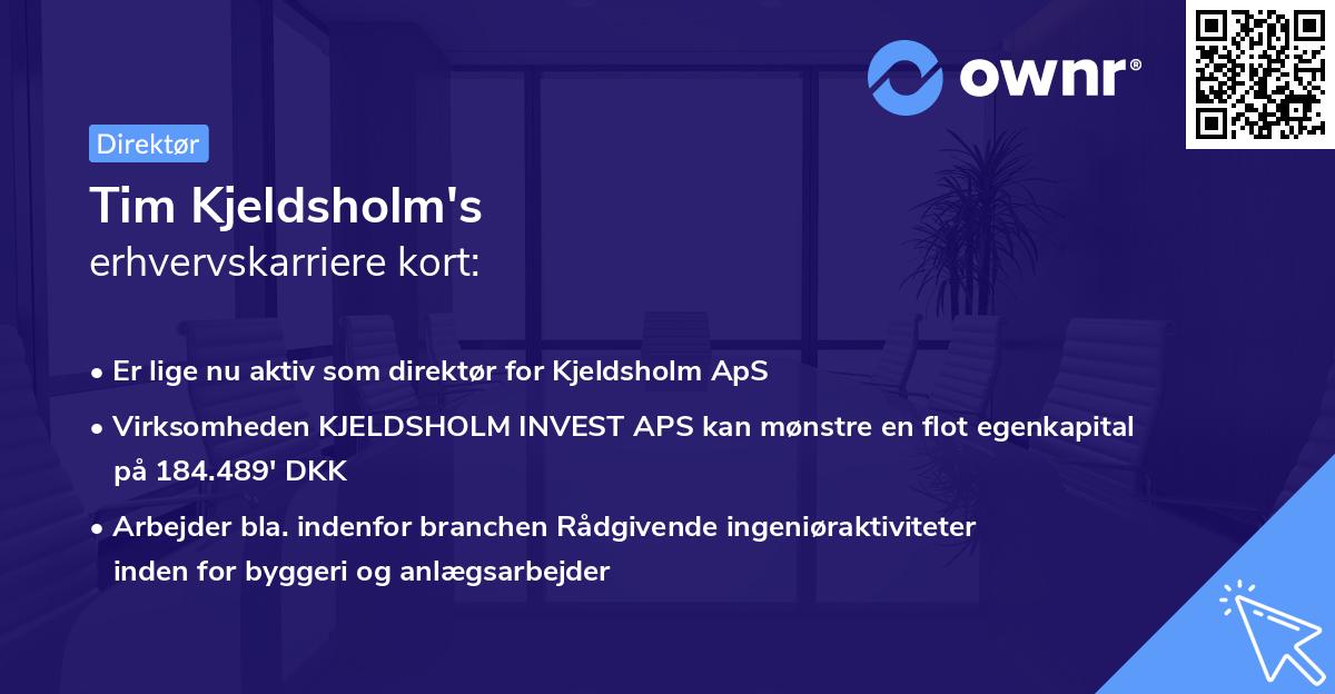 Tim Kjeldsholm's erhvervskarriere kort