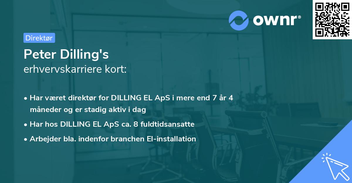 Peter Dilling's erhvervskarriere kort