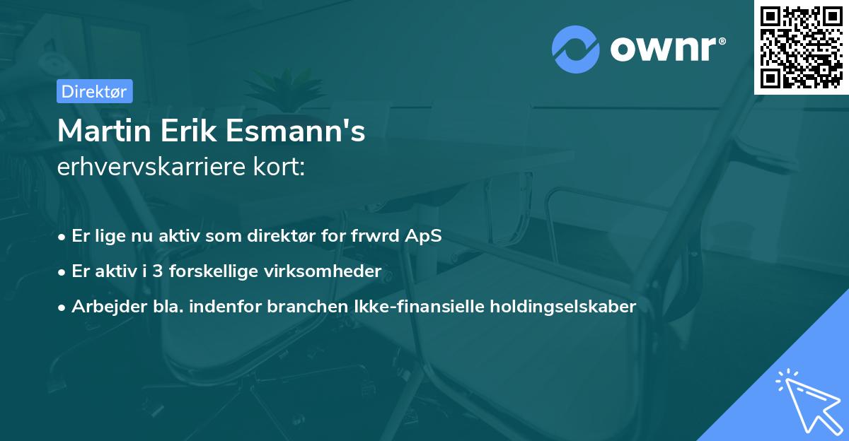 Martin Erik Esmann's erhvervskarriere kort