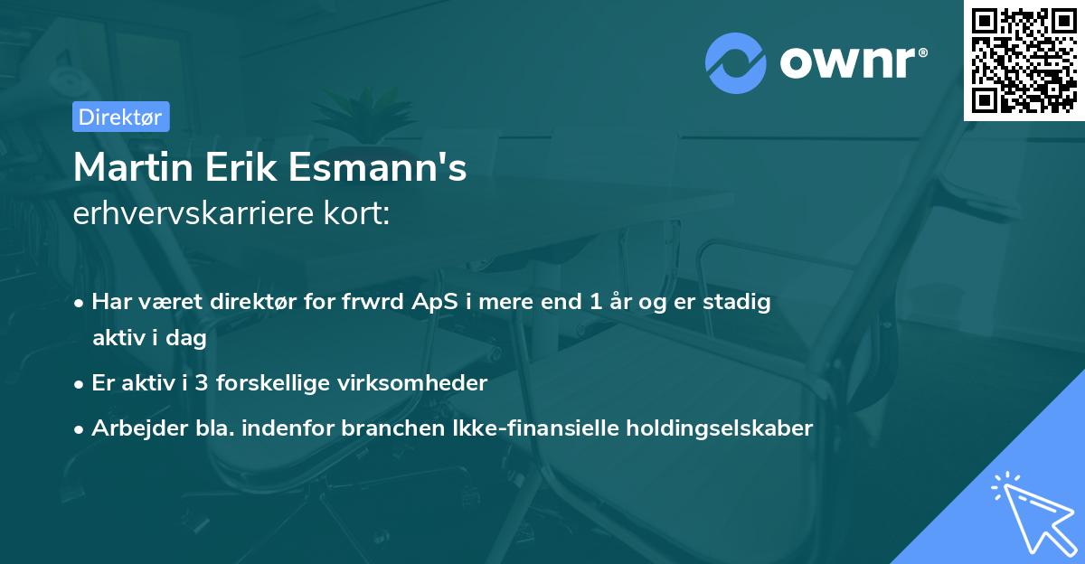 Martin Erik Esmann's erhvervskarriere kort