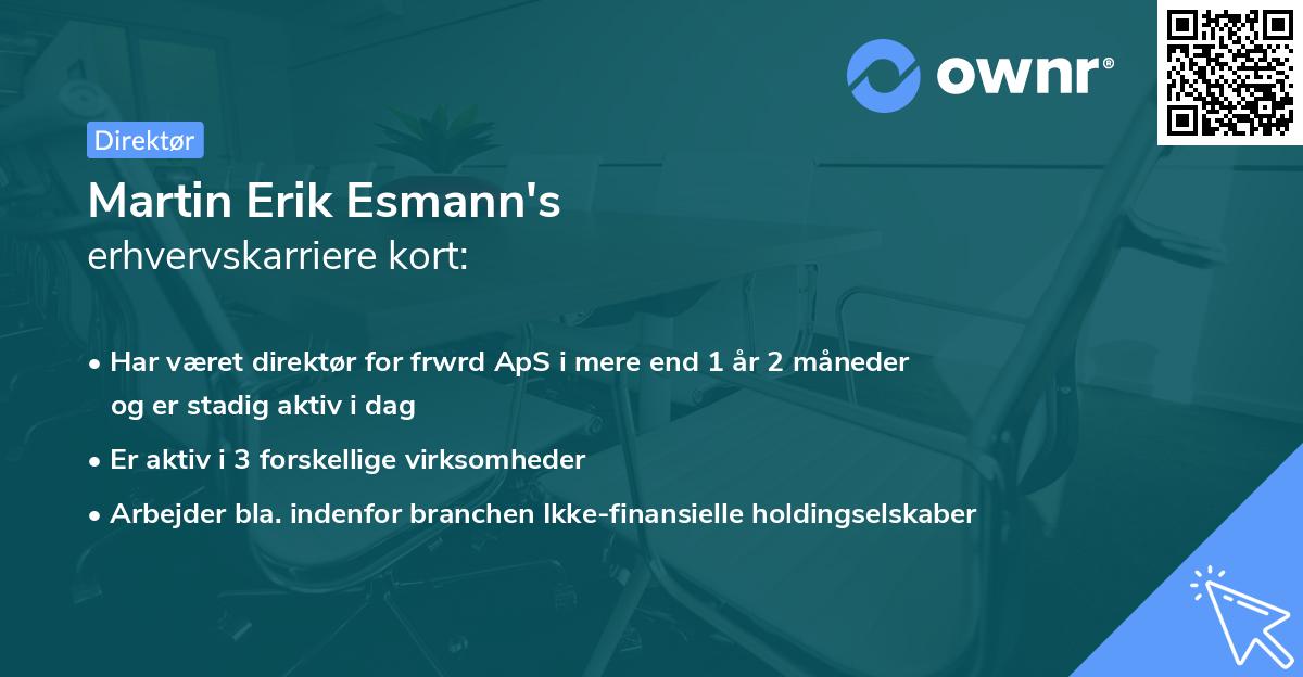Martin Erik Esmann's erhvervskarriere kort