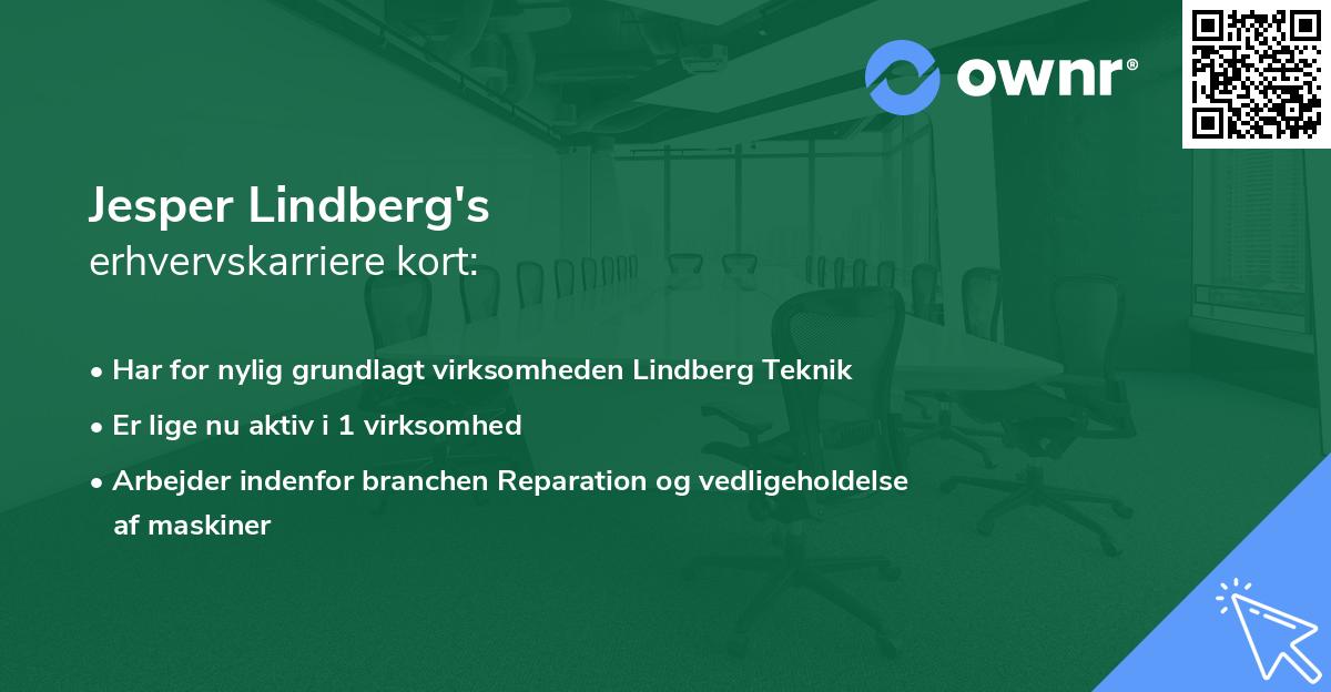 Jesper Lindberg's erhvervskarriere kort