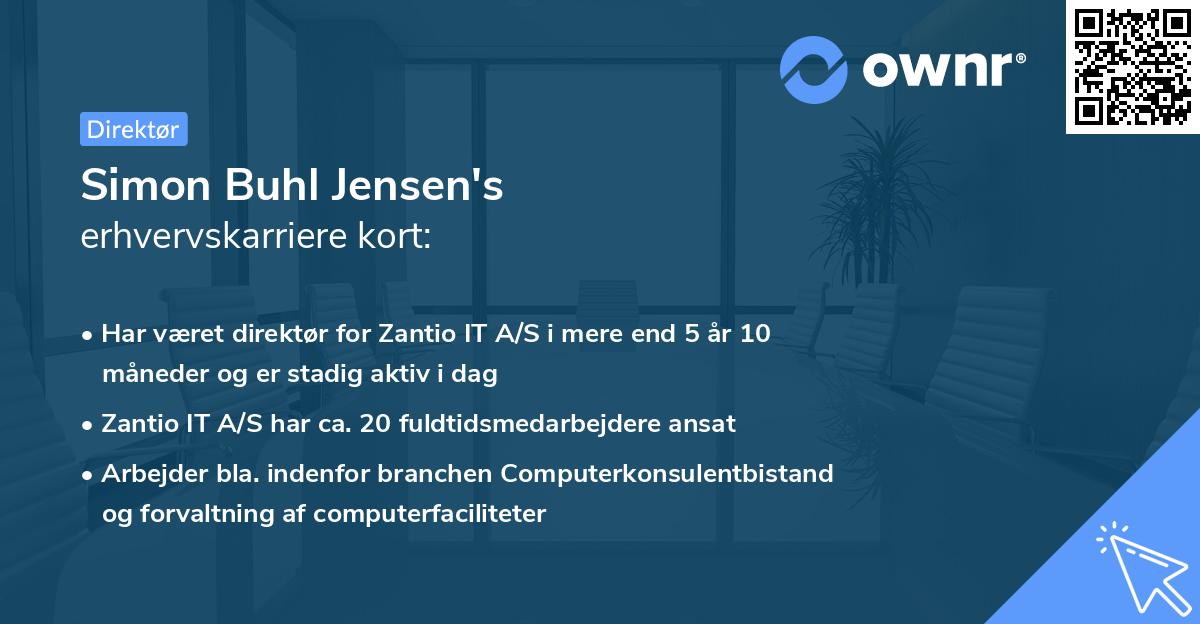 Simon Buhl Jensen's erhvervskarriere kort