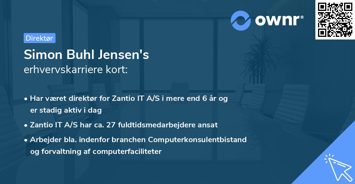 Simon Buhl Jensen's erhvervskarriere kort