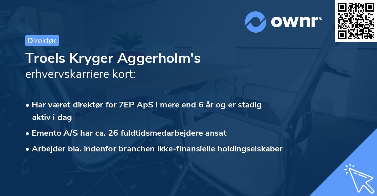 Troels Kryger Aggerholm's erhvervskarriere kort
