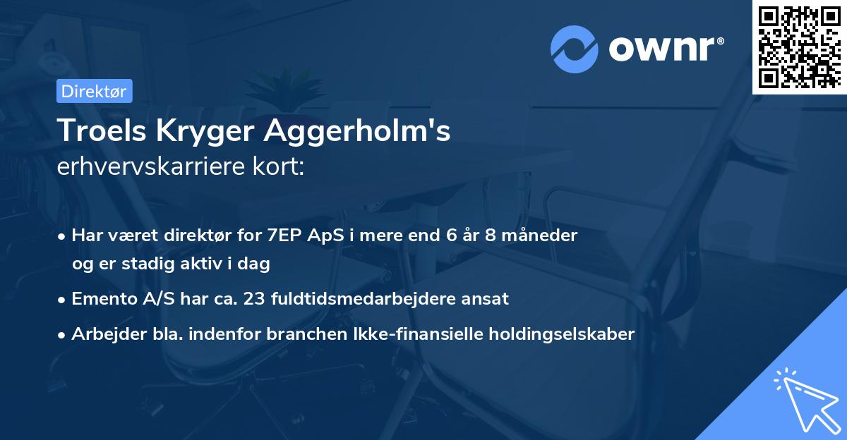 Troels Kryger Aggerholm's erhvervskarriere kort